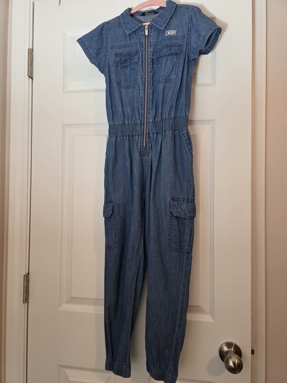 DKNY Girl's Denim Jumpsuit - Blue